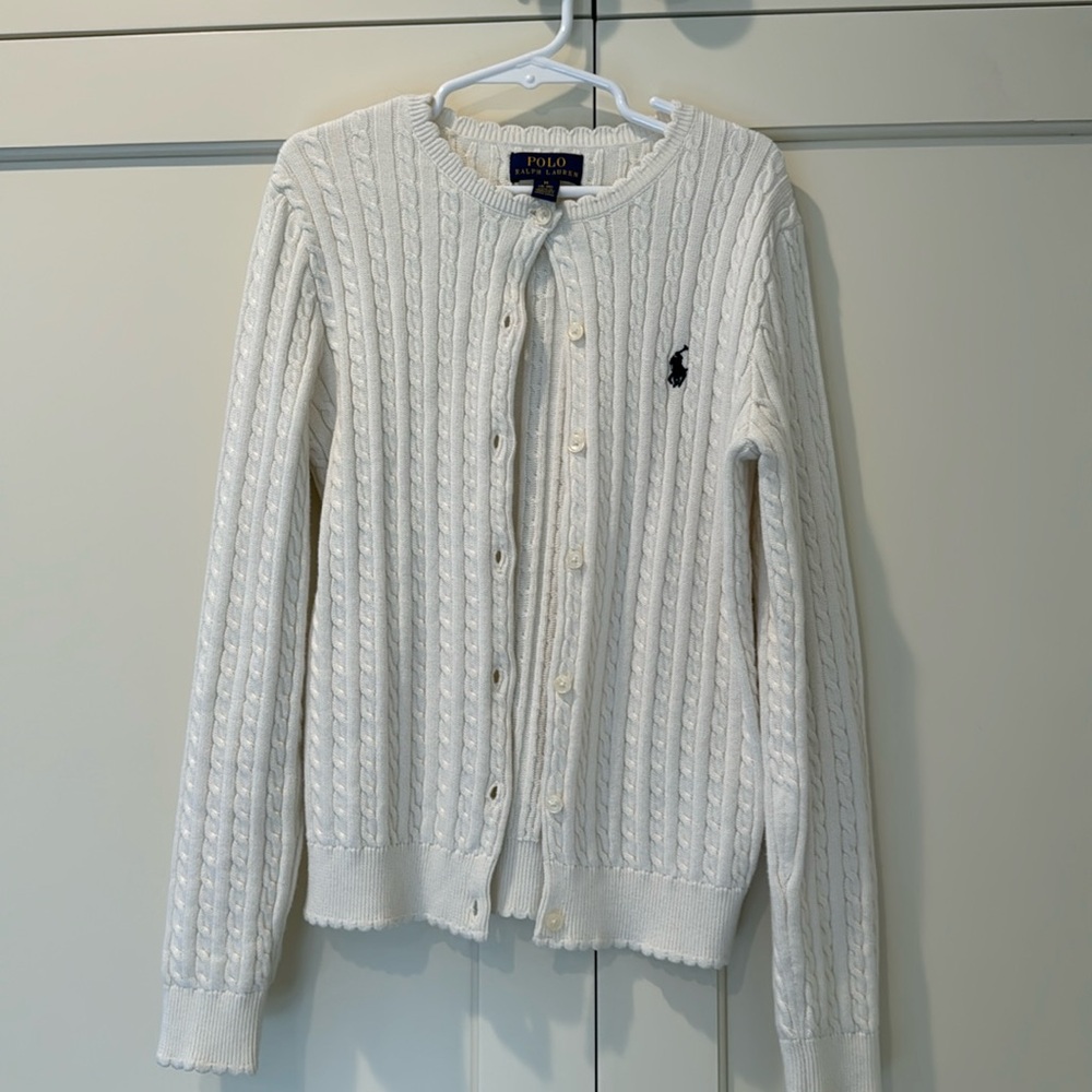 Girls Cream Ralph Lauren Sweater